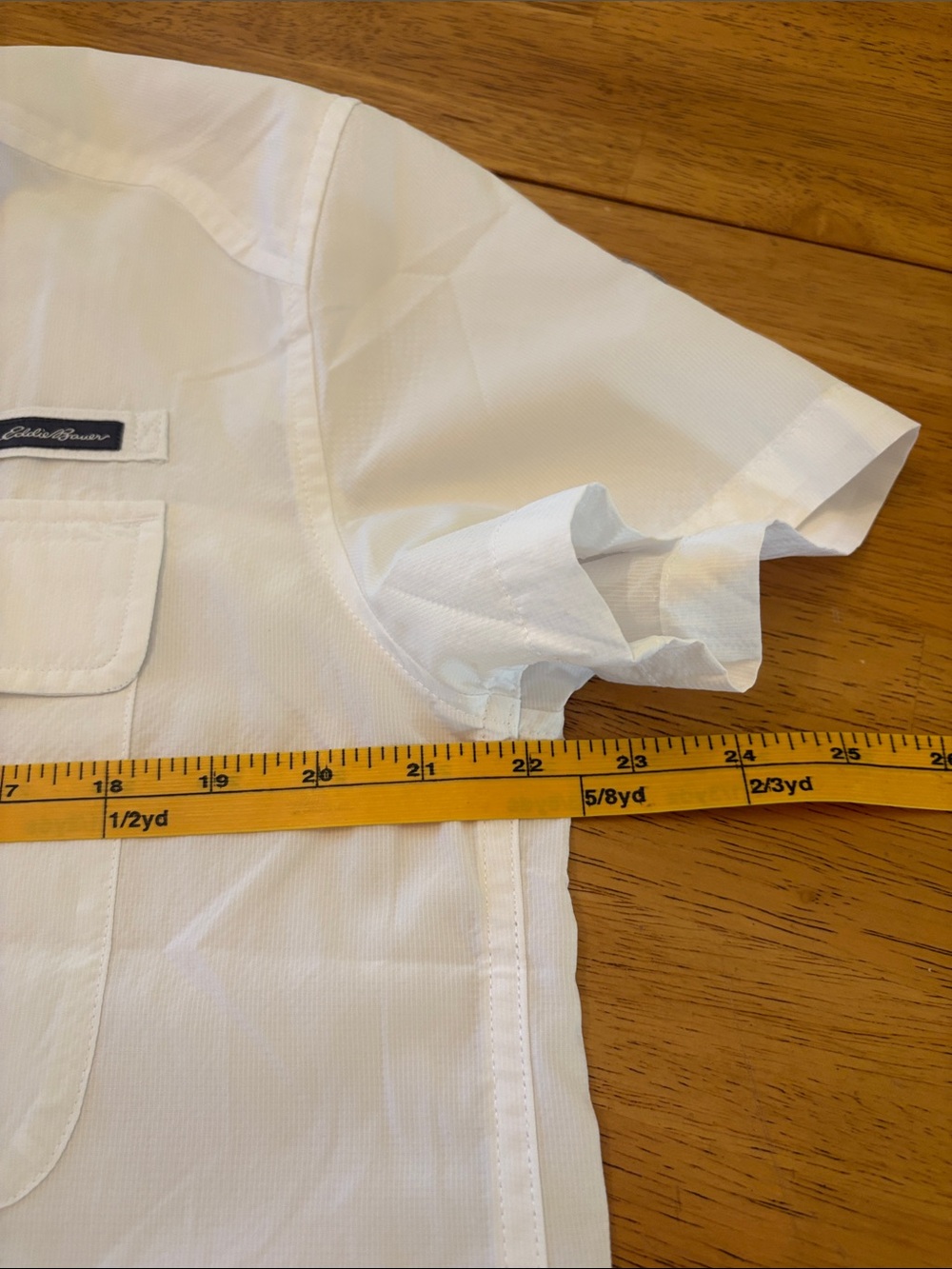 Eddie Bauer White Short-Sleeve Button Front Camp Shirt - Picture 12 of 15